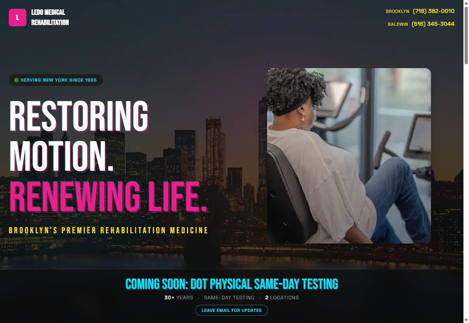 Screenshot of the LEDO Medical Rehabilitation website