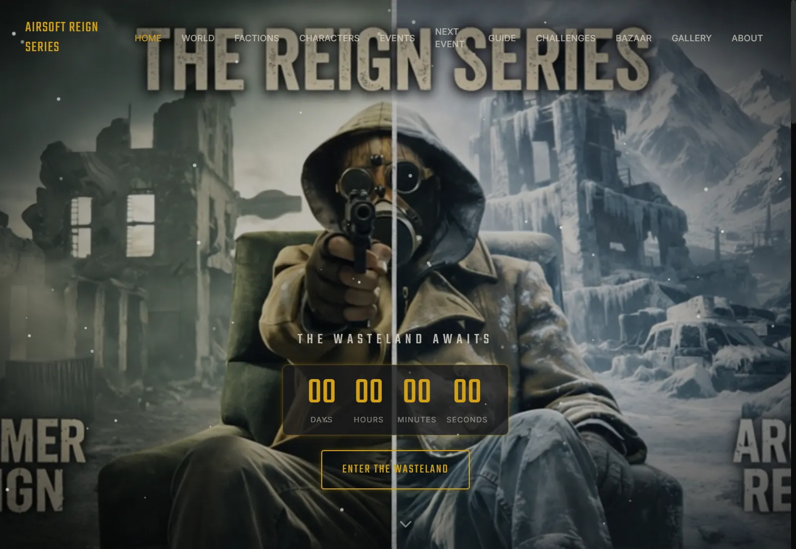 Screenshot of the Reign Series website