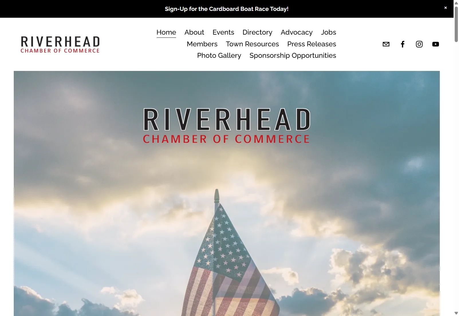 Screenshot of the Riverhead Chamber of Commerce website