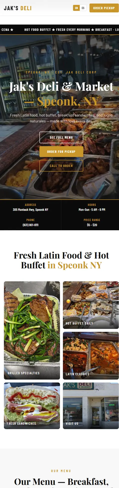 The Jak's Deli & Market website