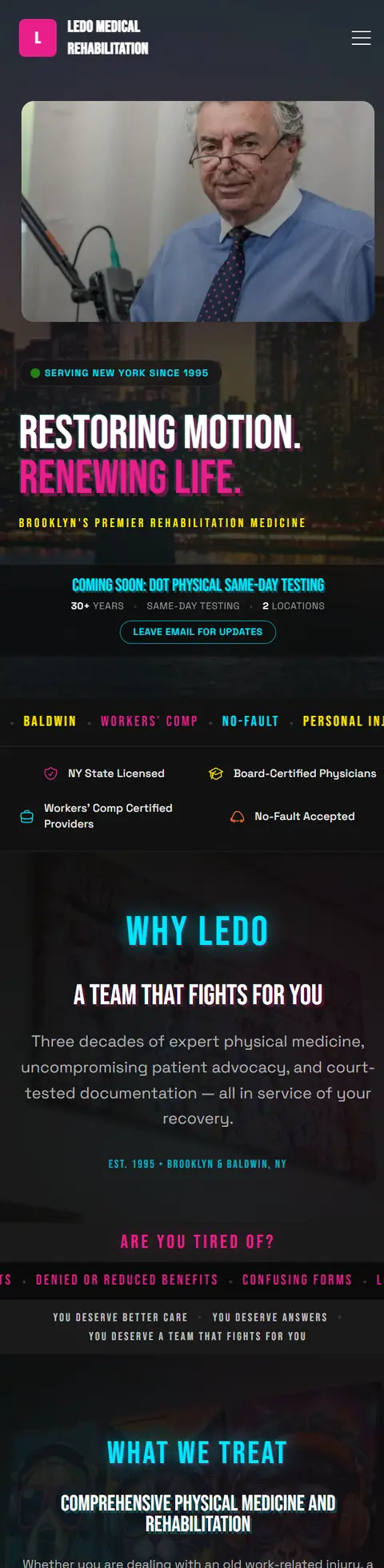 The LEDO Medical Rehabilitation website